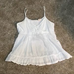 Cute White Eyelet Spaghetti Strap Blouse